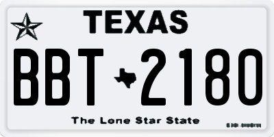 TX license plate BBT2180