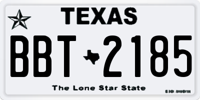 TX license plate BBT2185