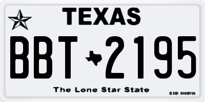 TX license plate BBT2195