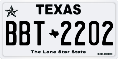 TX license plate BBT2202