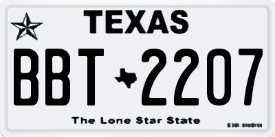 TX license plate BBT2207