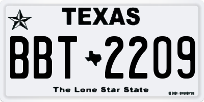TX license plate BBT2209