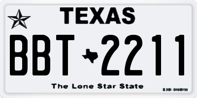 TX license plate BBT2211