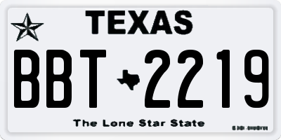 TX license plate BBT2219