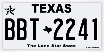 TX license plate BBT2241