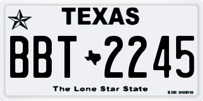 TX license plate BBT2245