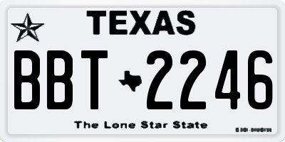 TX license plate BBT2246