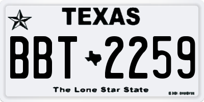 TX license plate BBT2259