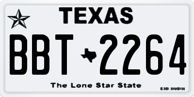 TX license plate BBT2264