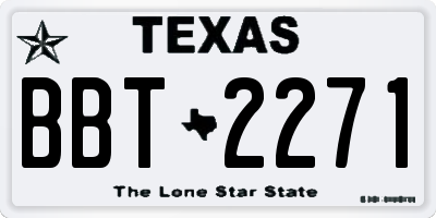 TX license plate BBT2271