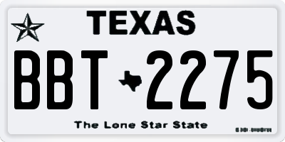 TX license plate BBT2275