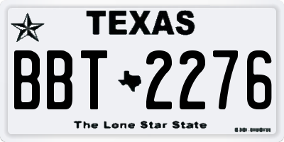 TX license plate BBT2276
