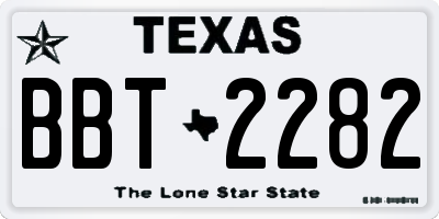 TX license plate BBT2282