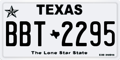 TX license plate BBT2295