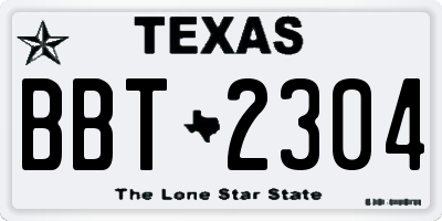 TX license plate BBT2304