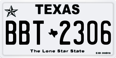TX license plate BBT2306