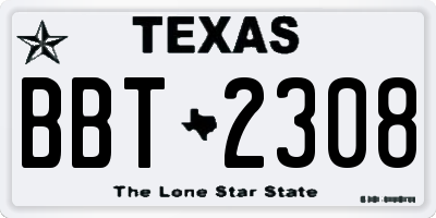 TX license plate BBT2308