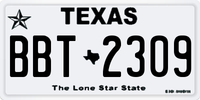 TX license plate BBT2309