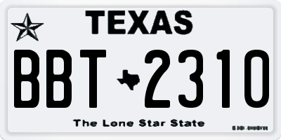 TX license plate BBT2310