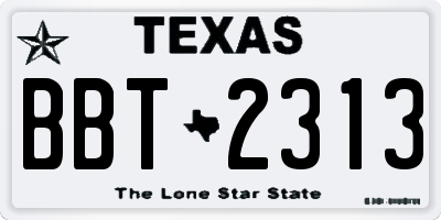 TX license plate BBT2313