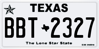 TX license plate BBT2327