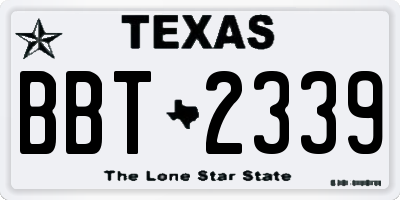 TX license plate BBT2339
