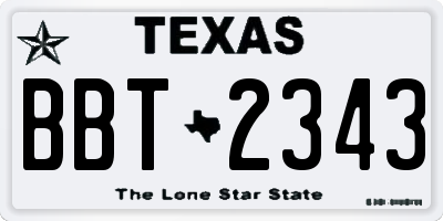 TX license plate BBT2343