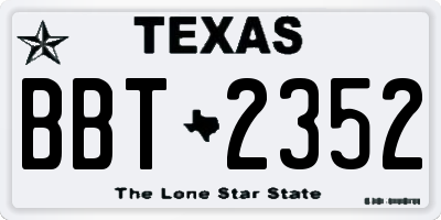 TX license plate BBT2352