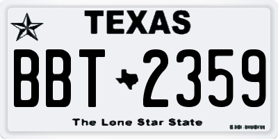 TX license plate BBT2359