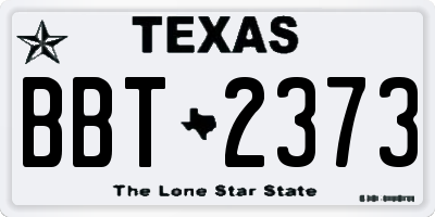TX license plate BBT2373