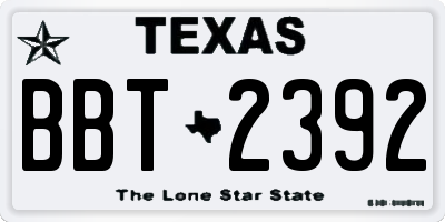 TX license plate BBT2392