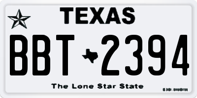 TX license plate BBT2394