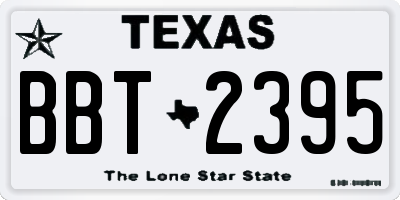 TX license plate BBT2395