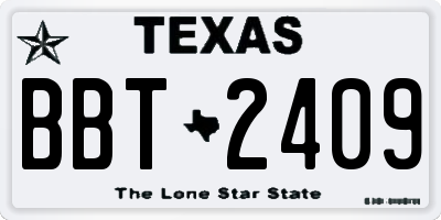TX license plate BBT2409
