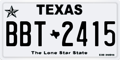 TX license plate BBT2415