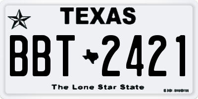 TX license plate BBT2421