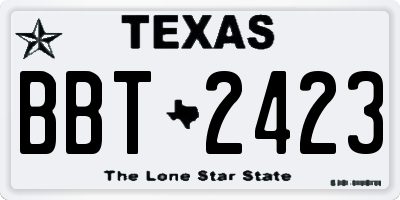 TX license plate BBT2423