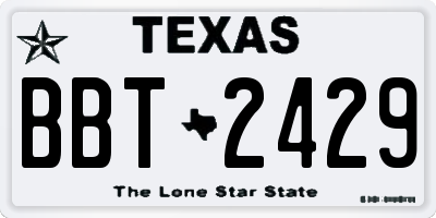 TX license plate BBT2429