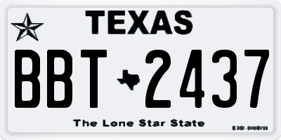 TX license plate BBT2437