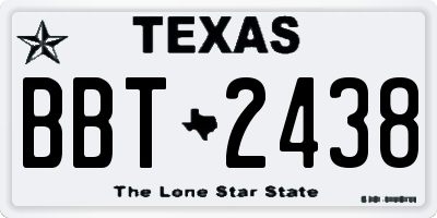 TX license plate BBT2438