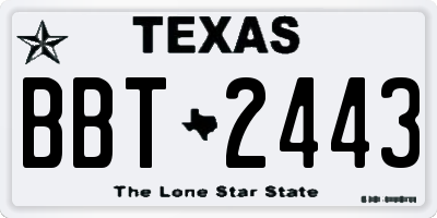 TX license plate BBT2443