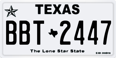 TX license plate BBT2447