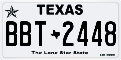 TX license plate BBT2448