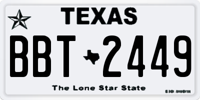 TX license plate BBT2449