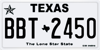 TX license plate BBT2450