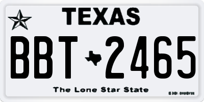TX license plate BBT2465