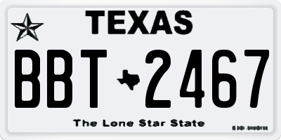 TX license plate BBT2467