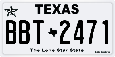 TX license plate BBT2471