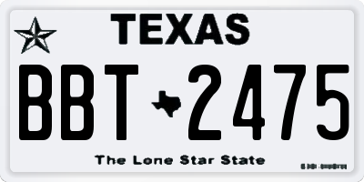 TX license plate BBT2475