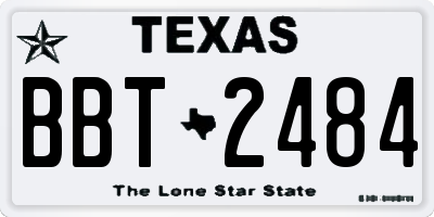 TX license plate BBT2484